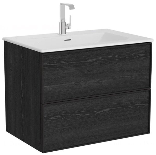 Vitra Metropole Edge Etajerli Lavabo Dolabı 100 cm Siyah Meşe